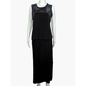 Vintage Denim & Co Women’s Size S 2 Pc Velvet Stretch Tank Top Long Skirt Set